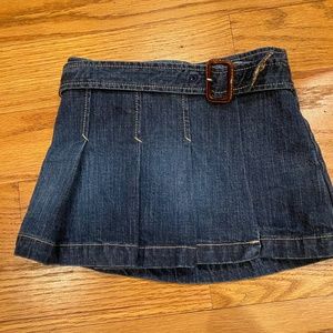 Burberry Dark Wash Denim Wrap Pleat Skirt Girls 2